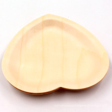 disposable wood charger plates wholesale with heart shape